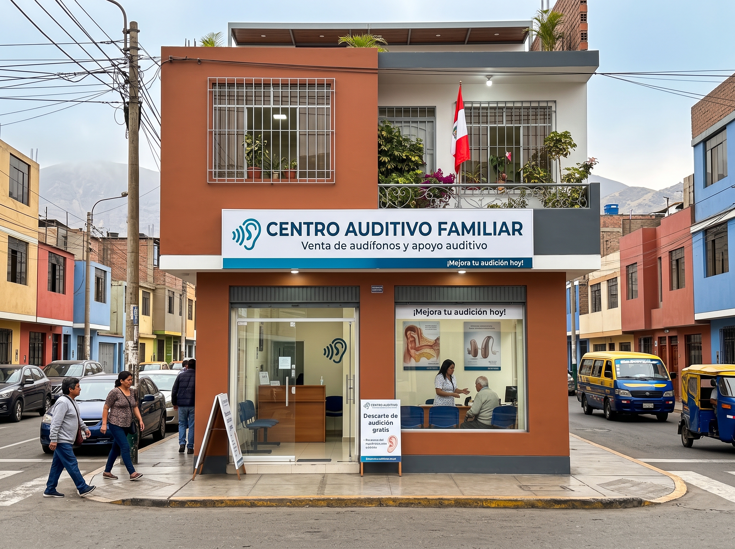 Fachada exterior de Centro Auditivo en Miraflores Lima